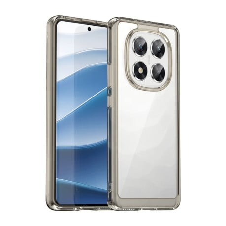 Противоударный чехол  Colorful Acrylic Series с цветной силиконовой боковиной на Xiaomi Redmi Note 14 Pro 5G/Poco X7 - прозрачно-серый