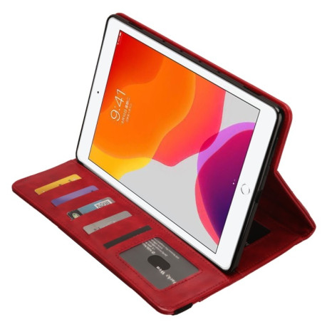 Кожаный чехол-книжка Crazy Horse Texture на iPad 9/8/7 10.2 (2019/2020/2021) - красный