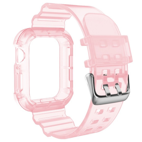 Спортивный ремешок Transparent для Apple Watch Series 8/7 41mm / 40mm / 38mm - розовый