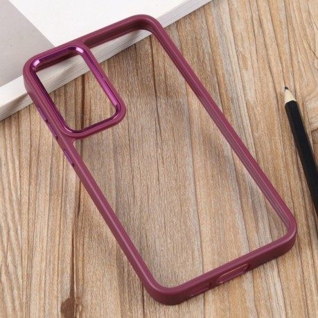 Противоударный чехол Clear Acrylic для Samsung Galaxy S23 Ultra 5G - пурпурно-красный