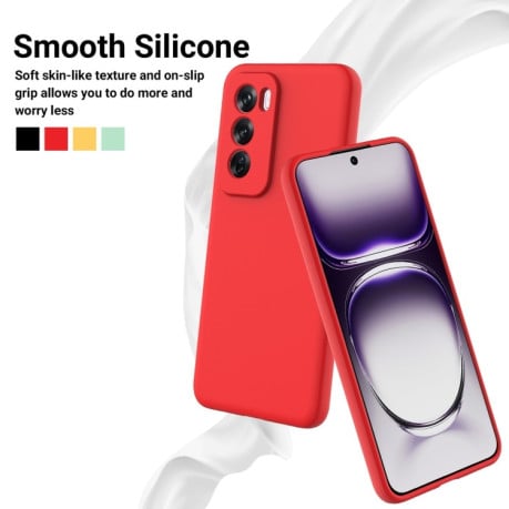Силиконовый чехол Solid Color Liquid Silicone на OPPO Reno 12 5G Global - красный