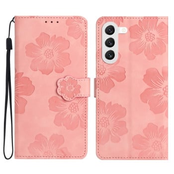 Чохол-книжка Flower Embossing Pattern для Samsung Galaxy S24+ 5G - рожевий