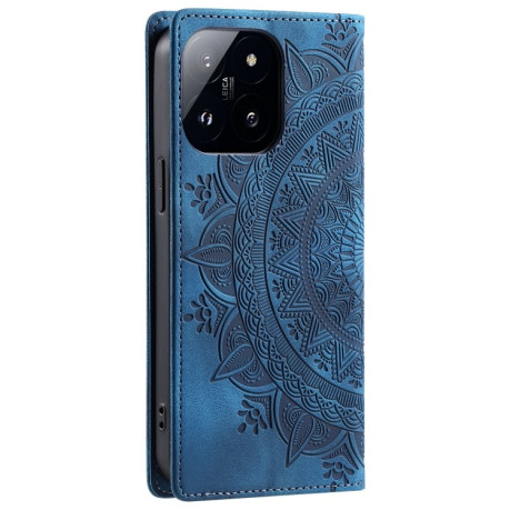 Чехол-книжка Totem Embossed Magnetic Leather для Xiaomi 14 Pro - синий