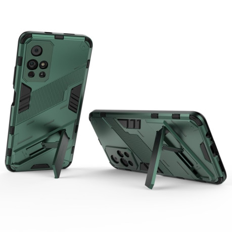 Противоударный чехол Punk Armor для Xiaomi Redmi Note 11 5G - зеленый