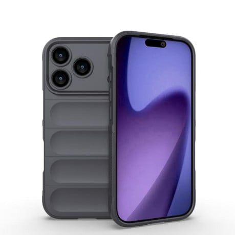 Силіконовий чохол Magic Flannel на iPhone 17 Pro - темно-сірий
