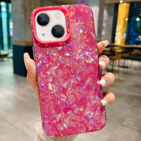 Протиударний чохол IMD Shell Texture для iPhone 15 – пурпурно-червоний