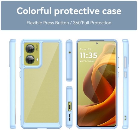 Противоударный чехол Colorful Acrylic Series для Motorola Moto G85 - синий