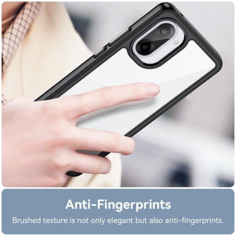 Чехол Colorful Acrylic Series с цветним бампером на OnePlus Nord CE5 5G - черный