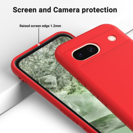 Силиконовый чехол Solid Color Liquid Silicone на Google Pixel 8a - красный