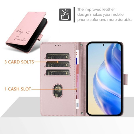 Чехол-книжка Embossing Stripe RFID для Realme GT 7 Pro 5G Global - розовый