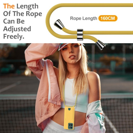 Силиконовый чехол Integrated Card Bag Solid Color Liquid Silicone на Motorola Edge 50 - желтый