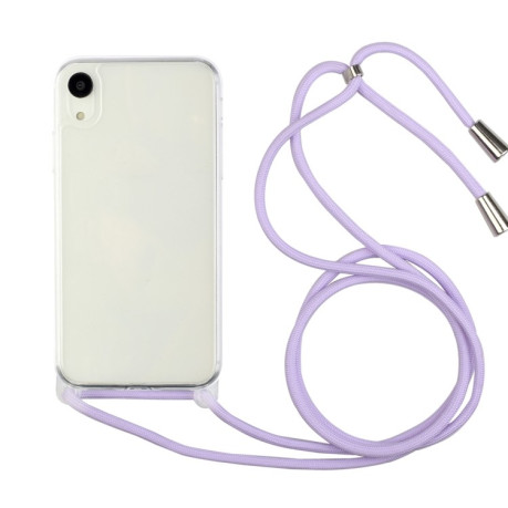 Противоударный чехол Ultra-thin Acrylic with Lanyard для iPhone XR - фиолетовый