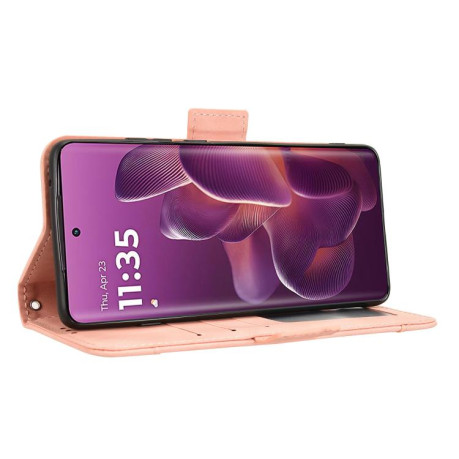 Чехол-книжка Skin Feel Calf на Motorola Edge 60 Pro - розовый