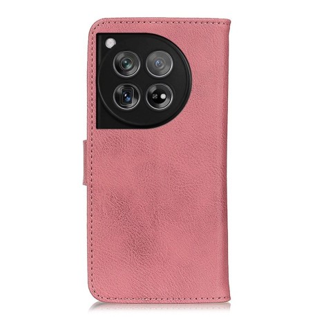 Чехол-книжка KHAZNEH Cowhide Texture для OnePlus 12 - розовый