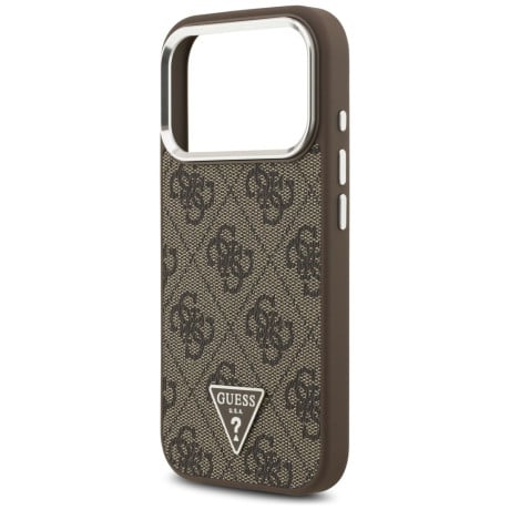 Оригинальный чехол Guess 4G Triangle Logo с MagSafe на iPhone 17 Pro - brown
