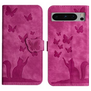 Чохол-книжка Cat Embossing Pattern на Google Pixel 8 Pro - рожевий