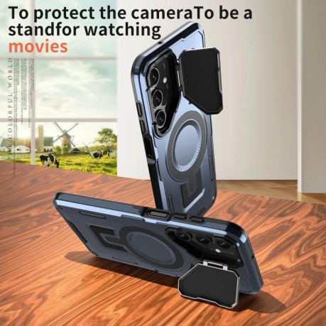 Протиударний чохол Shield Frame Holder MagSafe для Samsung Galaxy A16 5G - синій