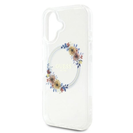 Оригінальний чохол Guess IML Flowers Wreath MagSafe для iPhone 16 - Clear