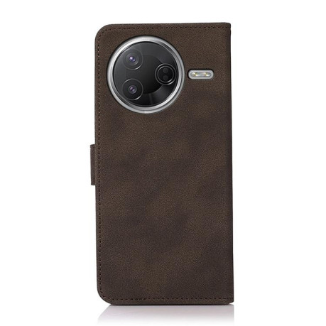 Чехол-книжка KHAZNEH Matte Texture для Xiaomi Poco F7 Pro / F7 Ultra Global - коричневый