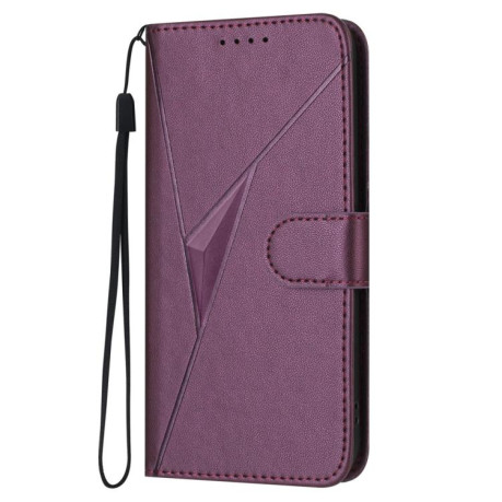 Чехол-книжка Triangle Pattern Buckle Clasp Leather на  Redmi K80 Pro / Xiaomi Poco F7 Ultra - фиолетовый