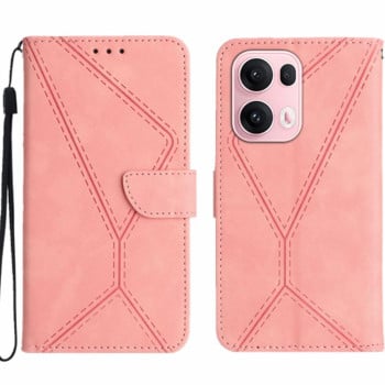 Чохол-книжка Stitching Embossed Leather для OPPO Reno13 Pro Global - рожевий
