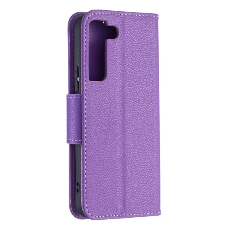 Чехол-книжка Litchi Texture Pure Color на Samsung Galaxy S22 5G - фиолетовый