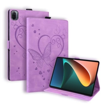 Чехол-книжка Love Butterfly Pattern для Xiaomi Pad 5 / 5 Pro - фиолетовый