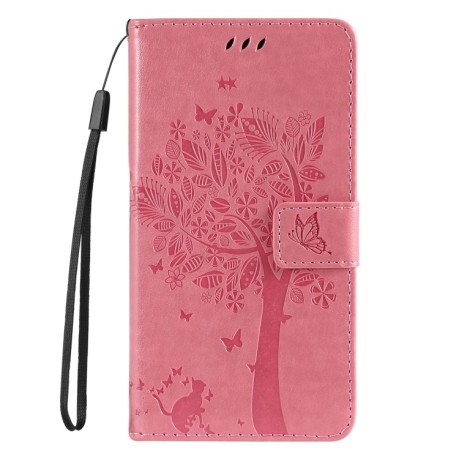 Чехол-книжка Happy Cat Pattern для Xiaomi Redmi Note 14 5G/Poco M7 Pro 5G - розовый