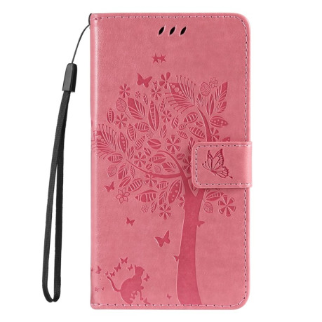 Чохол-книжка Happy Cat Pattern для iPhone 16e - рожевий