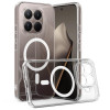 Противоударный чехол Clear Case с MagSafe гибрид твердого и мягкого материала на Xiaomi 15T Pro — прозрачный