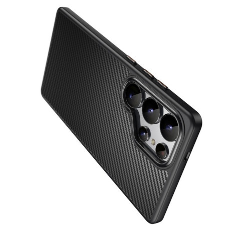 Противоударный чехол Kevlar Fiber Shockproof MagSafe для Samsung Galaxy S25 Ultra 5G - черный