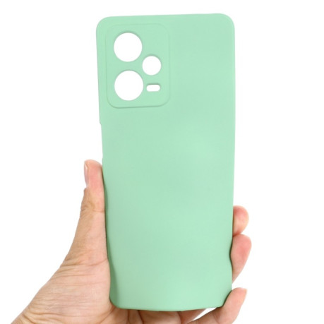 Силиконовый чехол Solid Color Liquid Silicone на Xiaomi Redmi Note 12 Pro 5G - зеленый