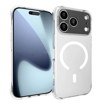 Протиударний магнітний TPU-чохол Shockproof Non-slip Magnetic TPU на iPhone 18 Pro — прозорий