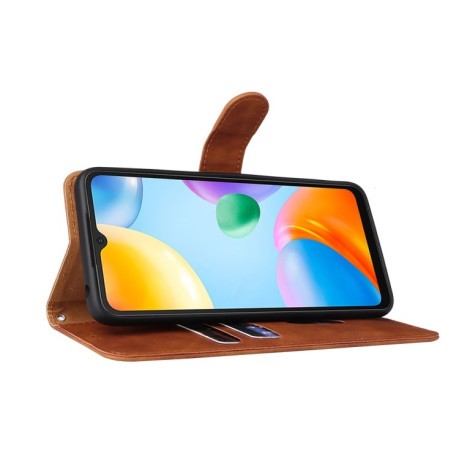 Чехол-книжка Solid Color Skin Feel на Xiaomi Poco C40/Redmi 10c - коричневый