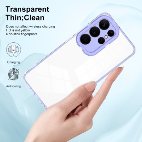 Противоударный чехол Clear Color Frame для Samsung Galaxy S23 Ultra 5G - фиолетовый