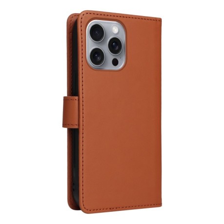 Чехол-книжка BETOPNICE BN-005 2 in 1 Detachable Imitate Genuine Leather для iPhone 16 Pro Max - коричневый