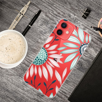 Чехол Painted Pattern для iPhone 14/13 - Pink Green Flower