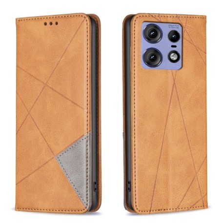 Чохол-книжка Rhombus Texture для Motorola Edge 50 Pro - жовтий