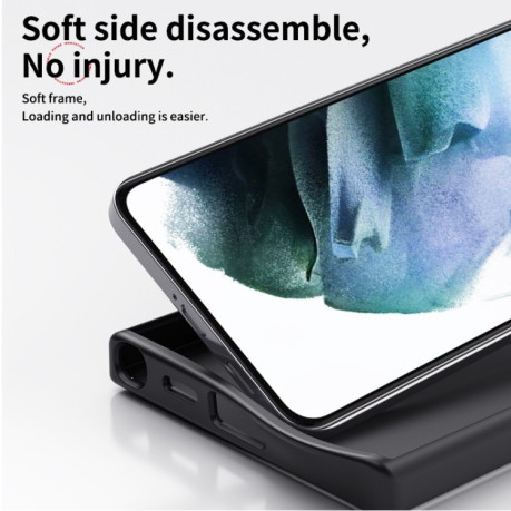 Чохол Double Ring MagSafe Holder Carbon Fibre для Samsung Galaxy S25 5G - сріблястий
