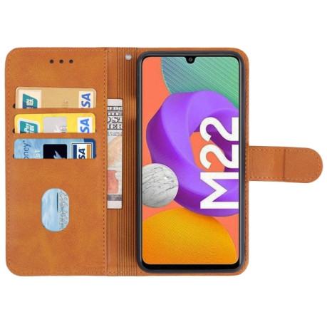 Чехол-книжка EsCase для Samsung Galaxy M22 / A22 4G - коричневый
