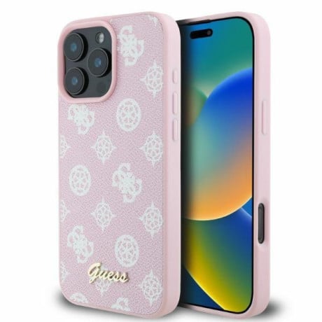 Оригинальный чехол Guess Peony Script MagSafe для iPhone 16 Pro Max - Pink