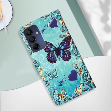 Чехол-книжка Colored Drawing Pattern Plain Weave Leather для Samsung Galaxy A16 5G - Love Butterfly