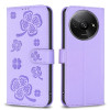 Чехол-книжка Four-leaf Clasp Embossed на Xiaomi Redmi A3 - фиолетовый