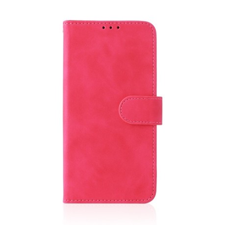 Чехол-книжка Solid Color Skin Feel на Xiaomi Redmi Note 11 4G Global / Note 11S - пурпурно-красный