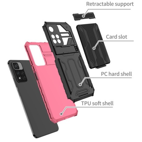 Противоударный чехол Armor Card для Xiaomi Redmi Note 11 Pro 5G (China)/11 Pro+ - розовый