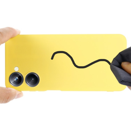 Силиконовый чехол Solid Color Liquid Silicone на Realme 10 4G - желтый
