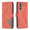 Чохол-книжка Rhombus Texture для Samsung Galaxy M34 5G - коричневий