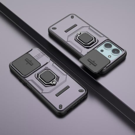 Противоударный чехол Sliding Camshield на Xiaomi Redmi 15C 5G / 4G EU 173mm - фиолетовый