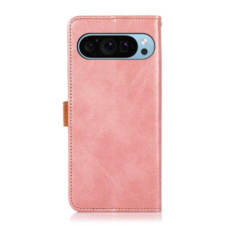 Чохол-книжка KHAZNEH Dual-color Cowhide для Google Pixel 9 - рожеве золото
