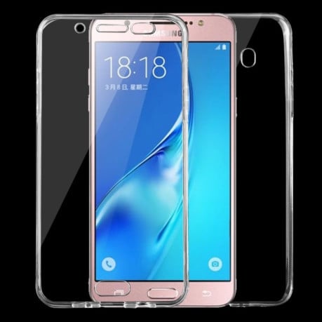 Двусторонний ультратонкий силиконовый чехол на Samsung Galaxy J5 (2016) / J510-прозрачный